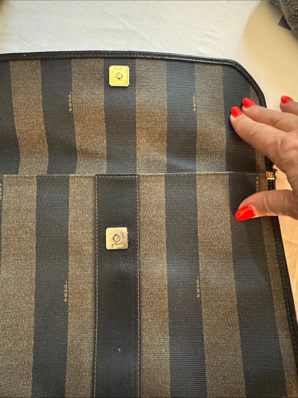 Fendi set! Clutch and wallet. Shows wear and edges have some fraying.